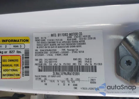 2018 Lincoln Mkz Reserve from USA, damaged, VIN 3LN6L5E96JR610584